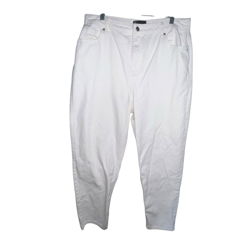 ASOS DESIGN WHITE DENIM JEANS PANT COTTON WOMEN PLUS SIZE 18 TAPERED LEG SKINNY